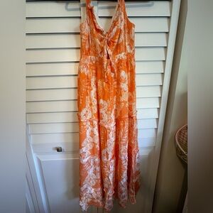Justify Orange and White Floral Dress